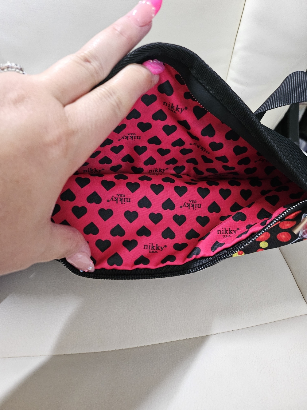 "Nikky" By Nicole Lee Black Multicolor Graphic Waist Bag - Picture 2 of 9